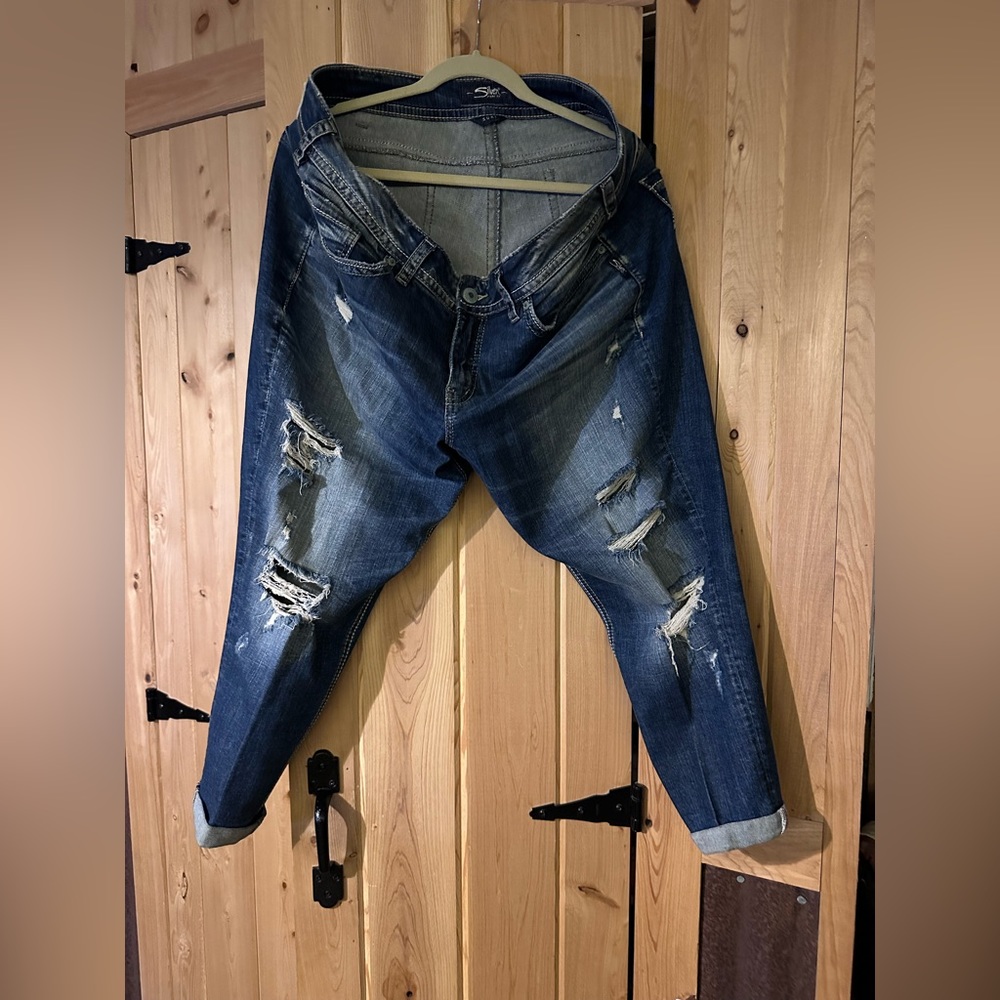 Silver Suzki Skinny Crop jeans